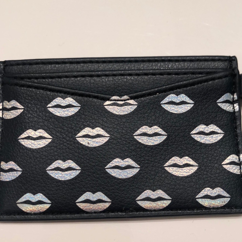 FOSSIL mini wallet navy blue with LIPS 👄
